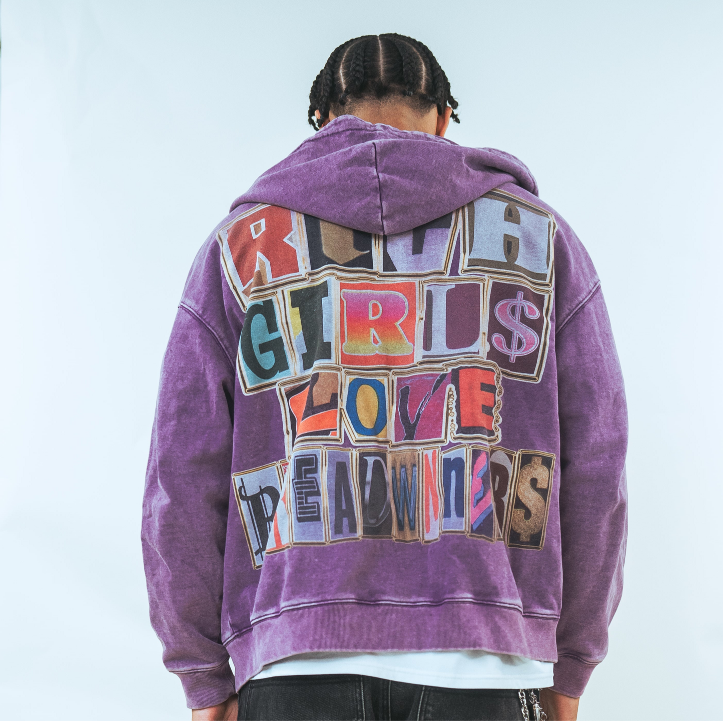 Pretty girls love breadwnners full zip hoodie purple