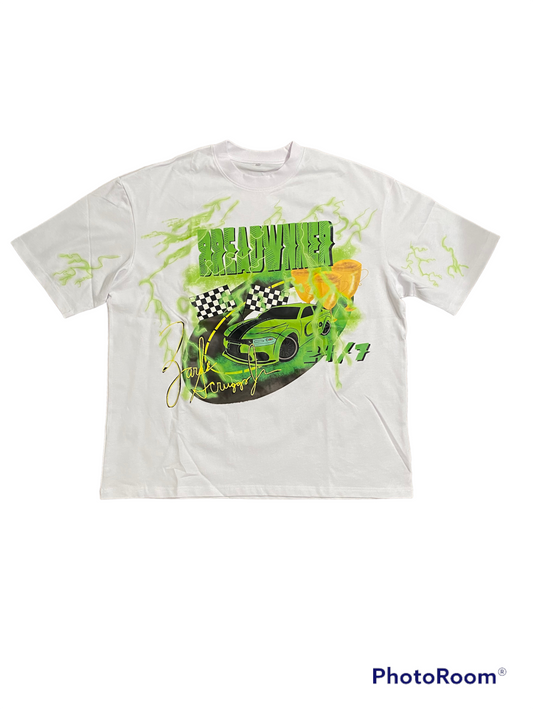 White Vintage Street Car Tee